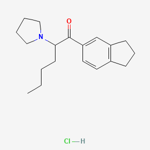 Chemical structure of 3',4'-trimethylene-α-Pyrrolidinohexanophenone (hydrochloride)