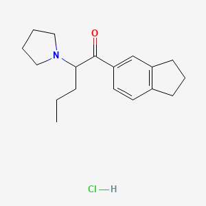 Chemical structure of 3',4'-trimethylene-α-Pyrrolidinovalerophenone (hydrochloride)