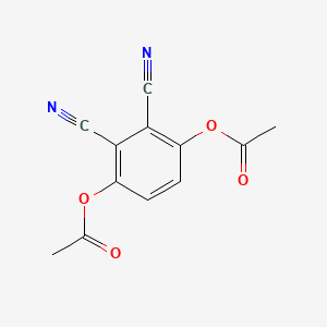 Chemical structure of 3,6-diacetoxy Phthalonitrile