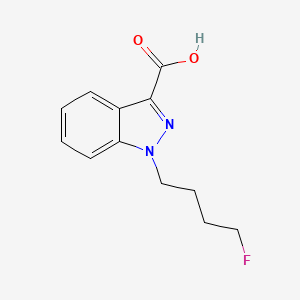 Chemical structure of 1-(4-fluorobutyl)-1H-indazole-3-carboxylic acid