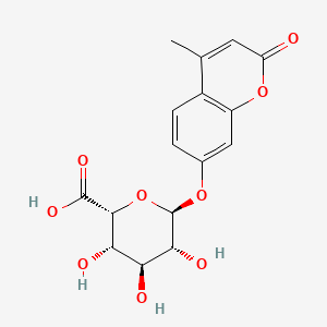 Chemical structure of 4-Methylumbelliferyl alpha-L-iduronide