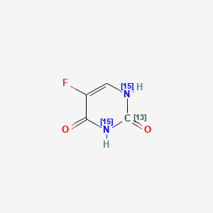 Chemical structure of 5-Fluorouracil-13C,15N2