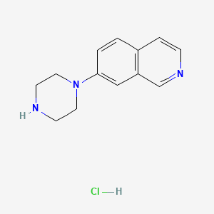 Chemical structure of 7-piperazin-1-yl-Isoquinoline (hydrochloride)