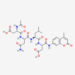Chemical structure of Ac-DNLD-AMC