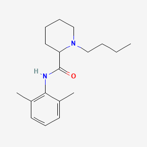 Chemical structure of Bupivacaine