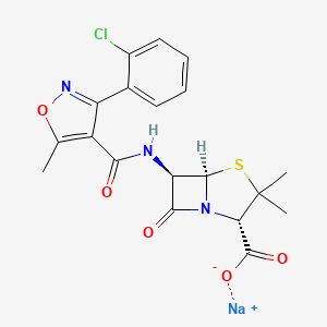 Chemical structure of Cloxacillin Sodium