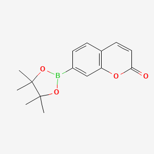 Chemical structure of Coumarin-7-pinacolboronate