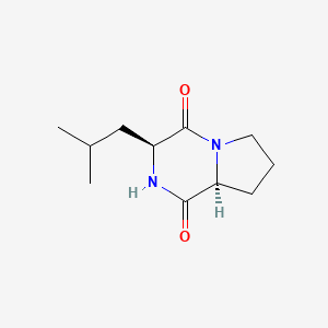 Chemical structure of Cyclo(L-Leu-L-Pro)