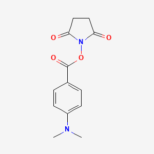 Chemical structure of DMABA NHS ester