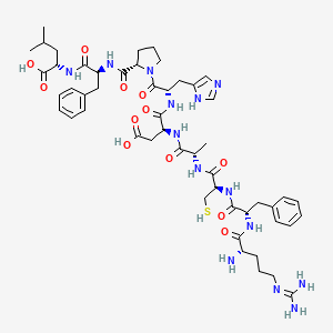Chemical structure of Dnp-P-Cha-Abu-Cys(Me)-HA-K(Nma)-NH2