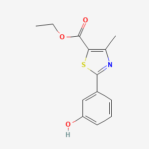 Chemical structure of ethyl 2-(3-hydroxyphenyl)-4-methylthiazole-5-Carboxylate