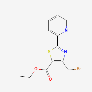 Chemical structure of ethyl-2-(2-pyridyl)-4-(bromomethyl)-Thiazole-5-Carboxylate