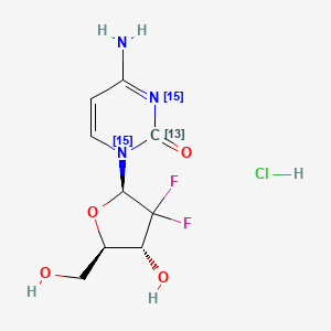 Chemical structure of Gemcitabine-13C,15N2 Hydrochloride