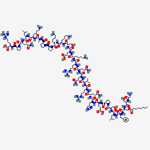 Chemical structure of Ghrelin (rat) (acetyl) (trifluoroacetate salt)