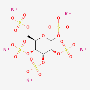 Chemical structure of Glucose pentasulfate (potassium salt)