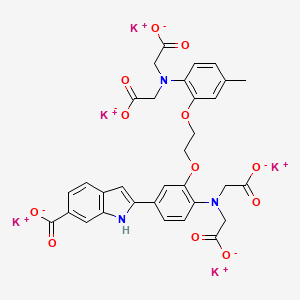 Chemical structure of Indo-1 (potassium salt)