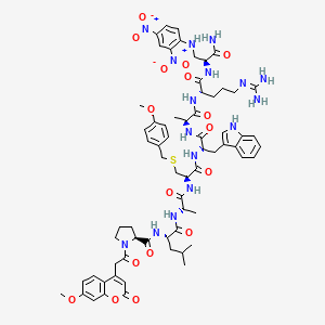 Chemical structure of Mca-PLAC(p-OMeBz)-WAR(Dpa)-NH2