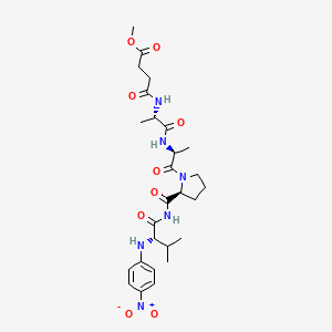 Chemical structure of MeOSuc-AAPV-pNA