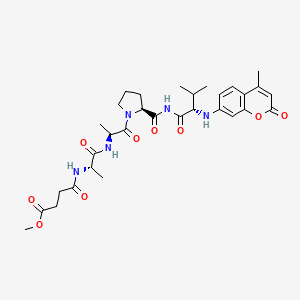 Chemical structure of MeOSuc-Ala-Ala-Pro-Val-AMC