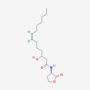 Chemical structure of N-(3-Hydroxy-7-cis-tetradecenoyl)homoserine lactone
