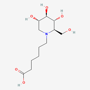 Chemical structure of N-5-Carboxypentyl-1-deoxynojirimycin
