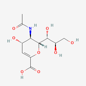 Chemical structure of N-acetyl-2,3-dehydro-2-Deoxyneuraminic Acid