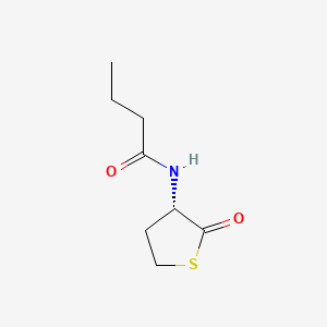 Chemical structure of N-butyryl-L-Homocysteine thiolactone