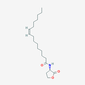 Chemical structure of N-[(3S)-2-Oxooxolan-3-yl]hexadec-9-enamide
