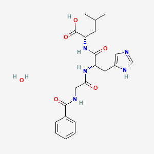 Chemical structure of N-Hippuryl-His-Leu (hydrate)