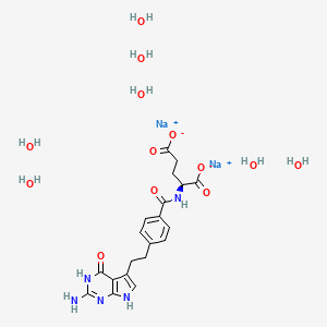 Chemical structure of Pemetrexed (sodium salt hydrate)
