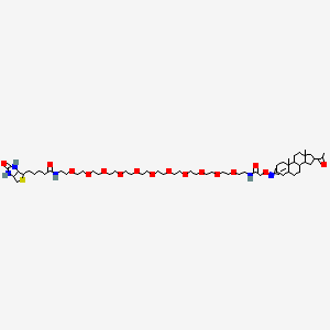 Chemical structure of Progesterone 3-PEG11-biotin