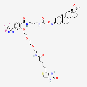 Chemical structure of Progesterone-3-biotinyl Photoaffinity Probe