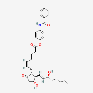 Chemical structure of Prostaglandin E2 p-benzamidophenyl ester