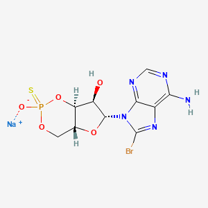 Chemical structure of Rp-8-bromo-Cyclic AMPS (sodium salt)