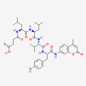 Chemical structure of Suc-Leu-Leu-Val-Tyr-AMC