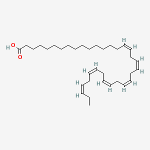 Chemical structure of Tetratriaconta-16(Z),19(Z),22(Z),25(Z),28(Z),31(Z)-hexaenoic Acid