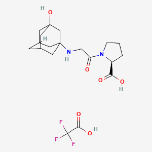 Chemical structure of Vildagliptin Carboxy Acid Metabolite Trifluoroacetate
