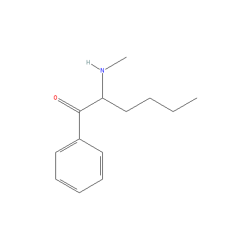 Chemical structure of α-Methylaminohexanophenone (hydrochloride)