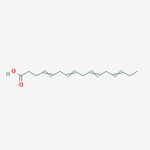 Chemical structure of 4(Z),7(Z),10(Z),13(Z)-Hexadecatetraenoic Acid