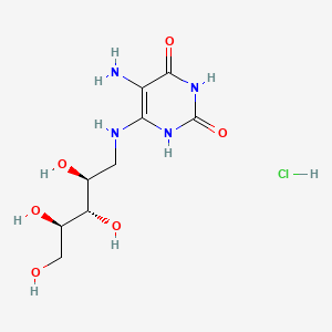 Chemical structure of 5-Amino-6-(D-ribitylamino)uracil (hydrochloride)