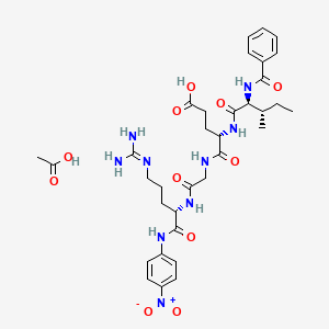 Chemical structure of Bz-IEGR-pNA (acetate)