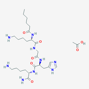 Chemical structure of Caprooyl Tetrapeptide-3 (acetate)