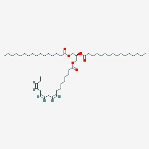 Chemical structure of 1,3-Dipalmitoleoyl-2-11(Z)-Octadecenoyl-rac-glycerol