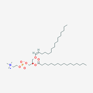 Chemical structure of 1-1(Z)-Hexadecenyl-2-Palmitoyl-sn-glycero-3-PC