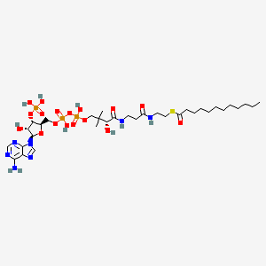 Chemical structure of Lauroyl Coenzyme A (potassium salt hydrate)