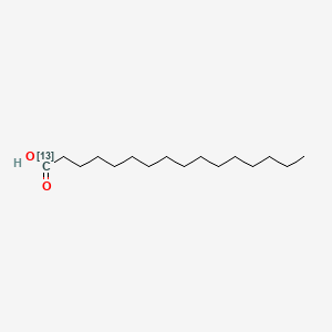 Chemical structure of Palmitic acid-1-13c