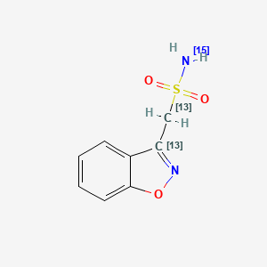 Chemical structure of Zonisamide-13C2,15N