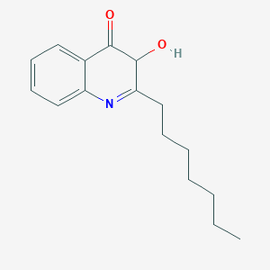 Chemical structure of 2-heptyl-3-hydroxy-4(1H)-Quinolone