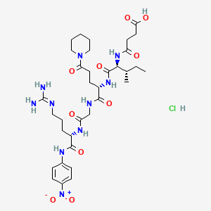 Chemical structure of Suc-Ile-Glu(γ-pip)-Gly-Arg-pNA (hydrochloride)