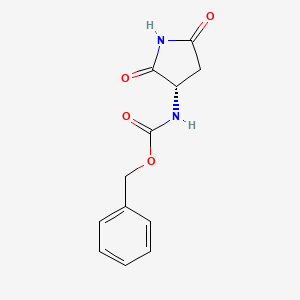 Chemical structure of (S)-3-N-Cbz-amino-succinimide